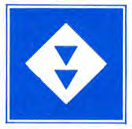 Blauw bord, witte ruit met twee kleine driehoekjes erin. Betekenis: schepen (zowel duwvaart als andere schepen) die twee blauwe kegels of lichten moeten voeren.