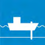 Blauw bord met een wit pictogram van een vaartuig met verticale paal in het water (spudpaal). Betekenis: toestemming gebruik te maken van spudpalen aan de zijde van de vaarweg waar het bord is geplaatst (art. 7.03 lid 3).