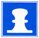 Blauw bord met een witte meerpaal/bolder. Betekenis: toestemming te meren aan de zijde van de vaarweg waar het bord is geplaatst.